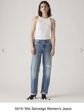 Levi's 501 90S SELVEDGE Straight leg Fresh Wash WOMEN'S JEANS 23 X 30 New!